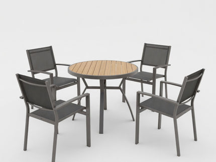 5 Piece Patio Dining Set & Table And Chairs For Outdoor Use - Gray