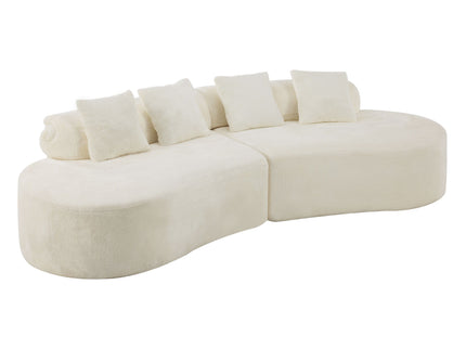 Modern Curved Sofa With Pillows