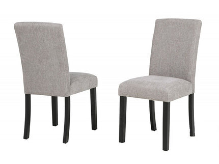 Upholstered Dining Room Kitchen Side Chairs (Set of 2) - Black / Gray