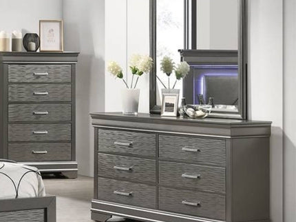 1 Piece Dresser 6 Drawers Bedroom Furniture - Gray