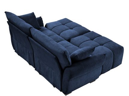 Sofa Set With Ottoman And Pillows, Textured, High Resilience Cushions