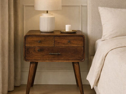 Avora - 3 Drawer Nightstand - Brown