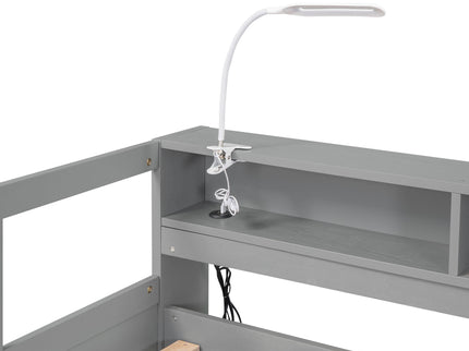 Daybed With 2 Trundles, 3 Storage Cubbies, Built In USB Charging Light