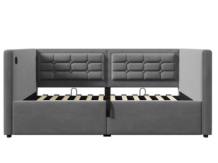 Upholstered Daybed With Hydraulic Storage And USB / Type - C Charging