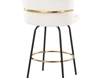 Cinch - Contemporary Fixed Height Counter Stool With Swivel & Round Footrest (Set of 2)