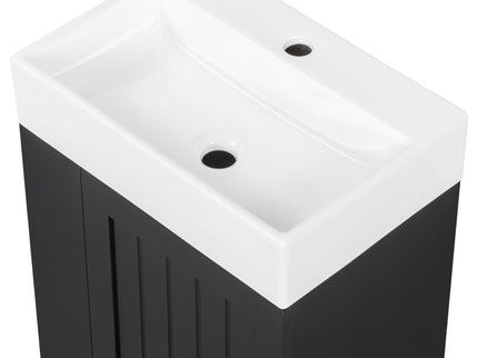 Modern Bathroom Vanity With Sink, Storage Cabinet, Drawer & Side Shelf