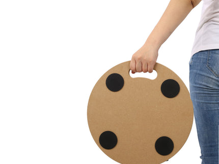 Furniture Moving Dolly, Heavy Duty Wood Rolling Mover With Wheels For Piano Couch Fridge Heavy Items, Securely Holds 500 Lbs (2 Piece Round Platform) - Natural