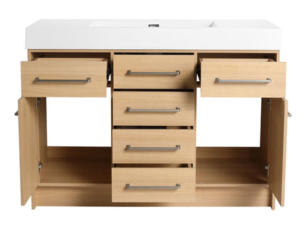 Freestanding Bathroom Vanity With Resin Sink, Soft-Closing Doors And Drawers