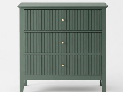 Fluted 3 Drawer Nightstand With Soft Close Slides