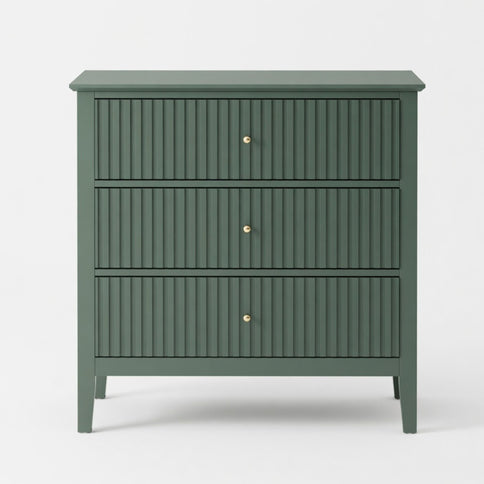 Fluted 3 Drawer Nightstand With Soft Close Slides