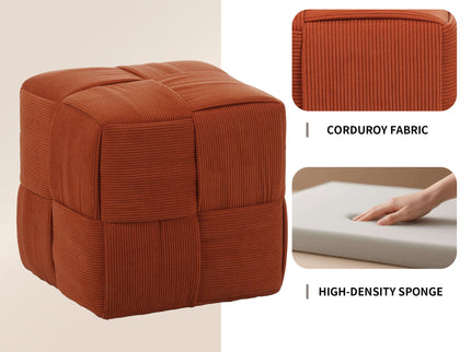Modern Ottoman Foot Rest With Woven Design