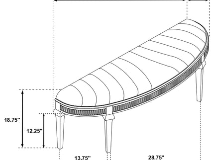 Colwood - Upholstered Curved With Channel Tufting And Slender Tapered Legs - Silver Gray