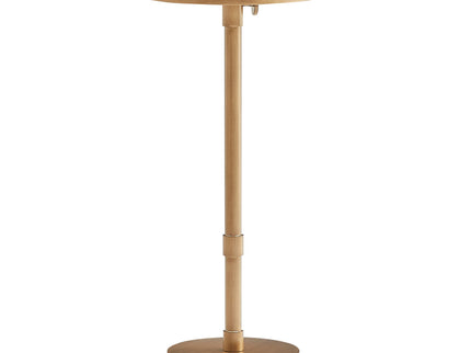 Morven - Adjustable Height Accent Table With Round Top - Antique Brass