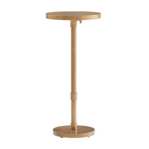 Morven - Adjustable Height Accent Table With Round Top - Antique Brass