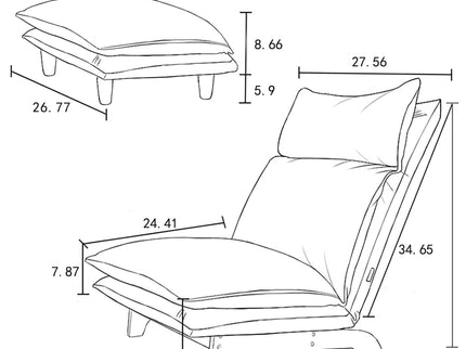 Single Lazy Sofa Chair Leisure Foldable Reclining Chair