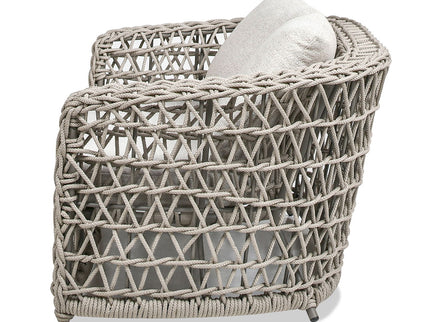 Everly - Frame Barrel Deep Seating Patio Loveseat Sofa Axroma Olefin - Oat Beige