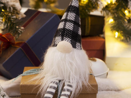 3 Pieces Sitting Gnome, Christmas Table Home Ornaments For Holiday Party Gifts - White / Gray