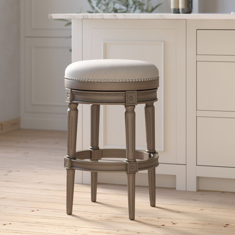 Rustic Elegance Backless Swivel Stool