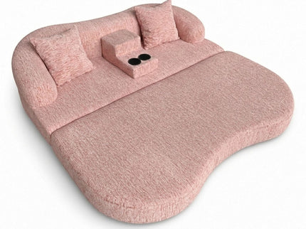 2 In 1 Convertible Sleeper Sofa Bed With Cup Holders