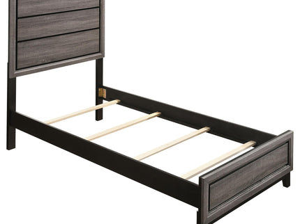 Twin Panel Bed With Tapered Legs - Gray