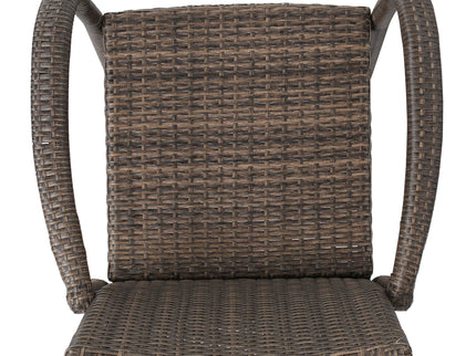 Outdoor Wicker Barstools With Rattan And Iron Frame