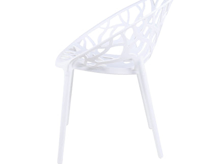 Dining Chair, Transparent Shell Design For Home (Set of 4) - White