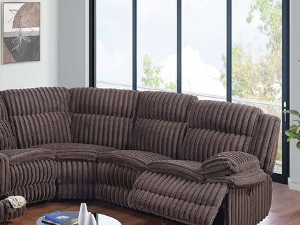 U-Shaped Sectional Sofa With Console Cup Holder, Storage Drawer, Manual Reclining