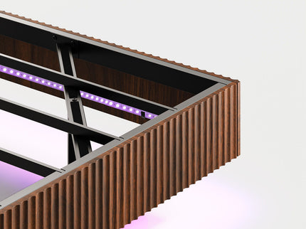 Floating Bedstead With Charging Station And LED Lights