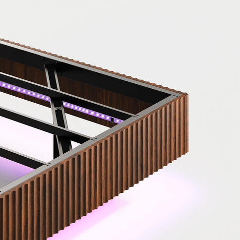 Floating Bedstead With Charging Station And LED Lights