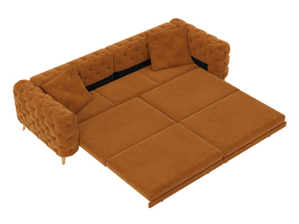 3 In 1 Convertible Sleeper, Deep Seat Pull Out Sofa Bed, Button Tufted