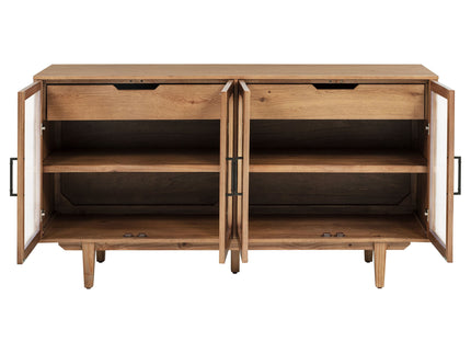 4 Door Sideboard With Dual Drawers - Natural