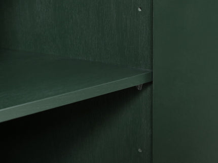 Modern Wood Sideboard Cabinet With Carved Door Panels, Adjustable Shelves, And Sturdy Metal Legs