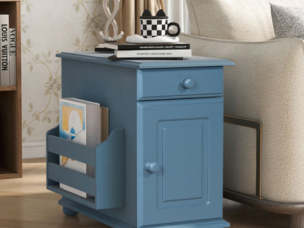 Vintage Flip Top Side Table With USB Ports