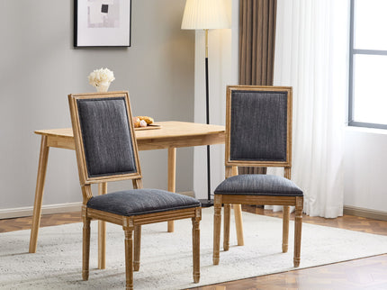 French Country Style Dining Chair With Upholstered Seating And Fluted Legs