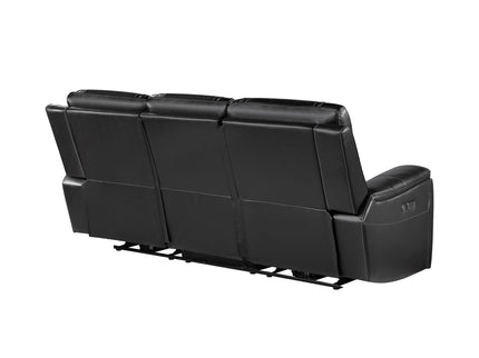 Gary - Power Reclining Sofa With Pillow Top Arms, Hidden Cup Holders - Black