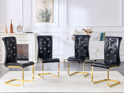 Elegant Design Alligator Skin Upholstered Dining Chairs