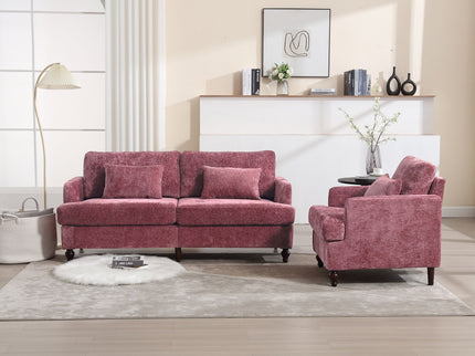 Mid Century Modern Fabric Loveseat Sofa, 2 Seat Upholstered Couch