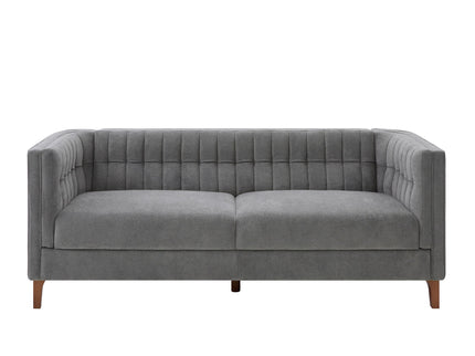 Modern 3 Seater Sofa, Upholstered Couch With Curved Armrests