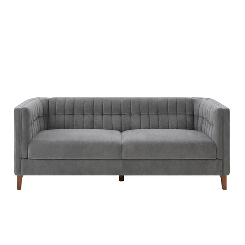 Modern 3 Seater Sofa, Upholstered Couch With Curved Armrests