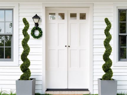 Artificial Outdoor UV Resistant Plastic Boxwood Topiary Spiral Tree