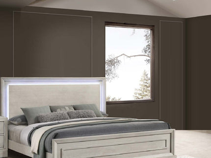 Elegant Style Bed With LED Lights On Headboard