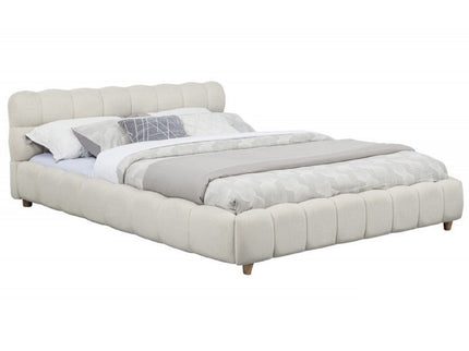 Queen Size Upholstered Platform Bed Frame - Beige