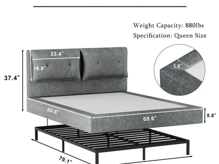Airframe - Upholstered Bed Frame With Double Layered Upholstered Headboard