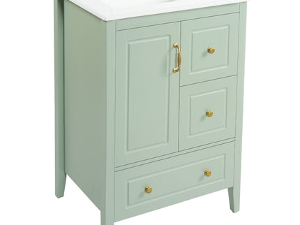 Retro Bathroom Vanity With Sink, Soft Closing Cabinet & Drawers