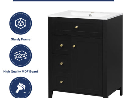 Modern Black Bathroom Vanity With Sink