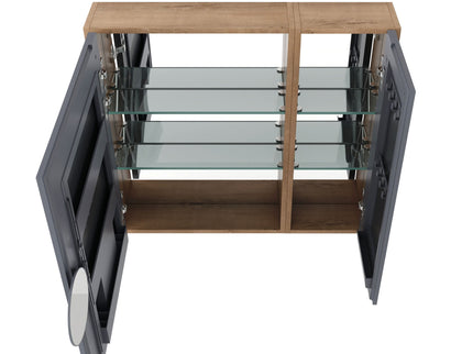 29.63" Wall Mounted Cabinet With Adjustable Shelves Storage Cabinet For Bathroom - Imitative Oak