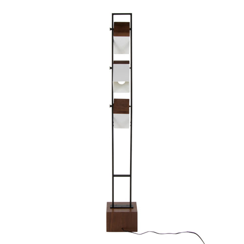 Bento - Contemporary Floor Lamp - Black / Walnut / White