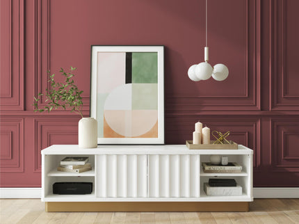 Rene - Scalloped TV Stand For TVs Up To 65" - White