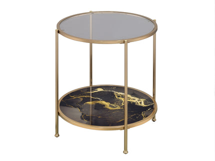 Fiorella - Marble Print Glass Table