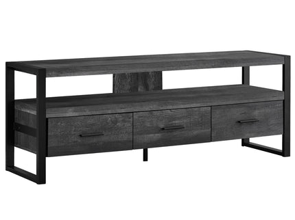 TV Stand, Console, Media Entertainment Center, Storage Solution Drawers - Black
